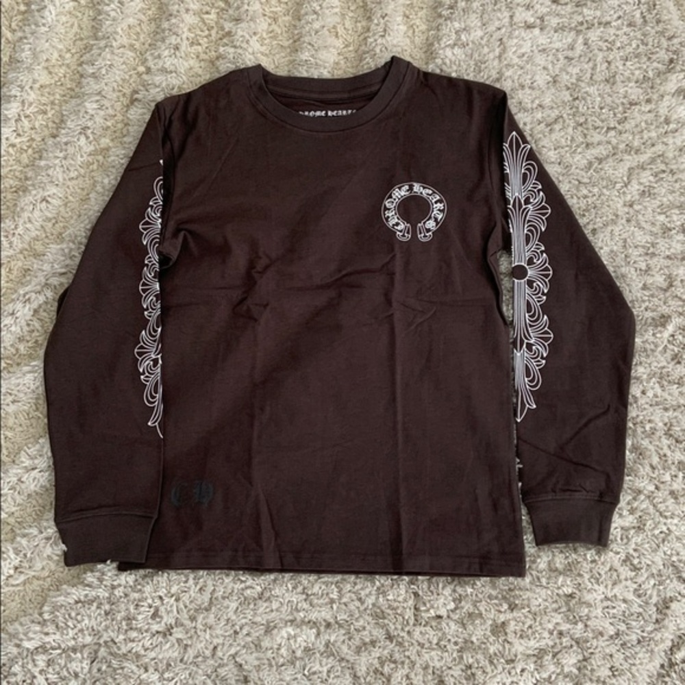 Chrome Hearts Horseshoe Grey Long Sleeve T-Shirt Men’s Size Medium